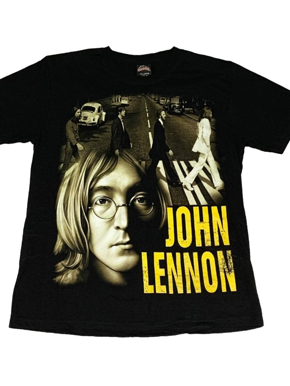 Vintage John Lennon Beatles Abbey Road Double Sided T-Shirt Rock Tees M 90s